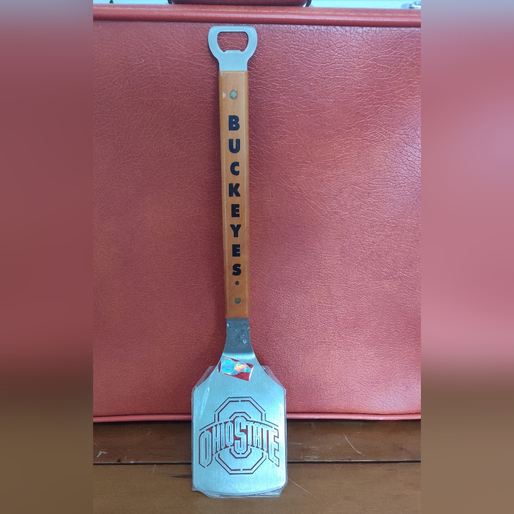 Ohio State Buckeyes Grill Spatula with Silver Head and Brown Handle